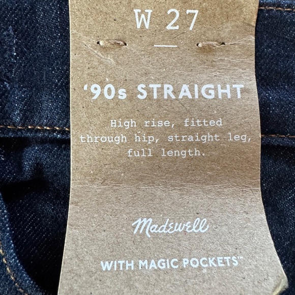 Madewell '90s STRAIGHT Dark Blue Straight Leg Jeans size 27 - Picture 12 of 12